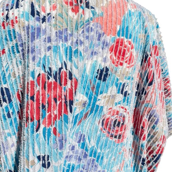 Vintage 1970s Floral Button-Up Housecoat Dress / Duster Robe / Caftan / Medium - Picture 8 of 13